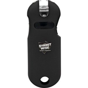 SMART 24,000,000 Volt Keychain Stun Gun – Streetwise | Touch-Activated LED Flashlight | USB Rechargeable | Quick Release Keychain | Battery Meter | Black & Pink Available